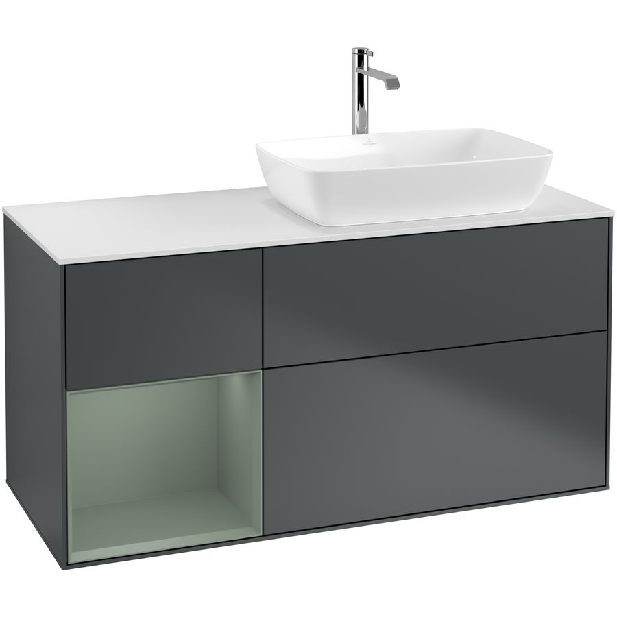 Wastafelonderkast Finion 1200x603x501mm Mid.Blue Matt Lacquer F801GMHG