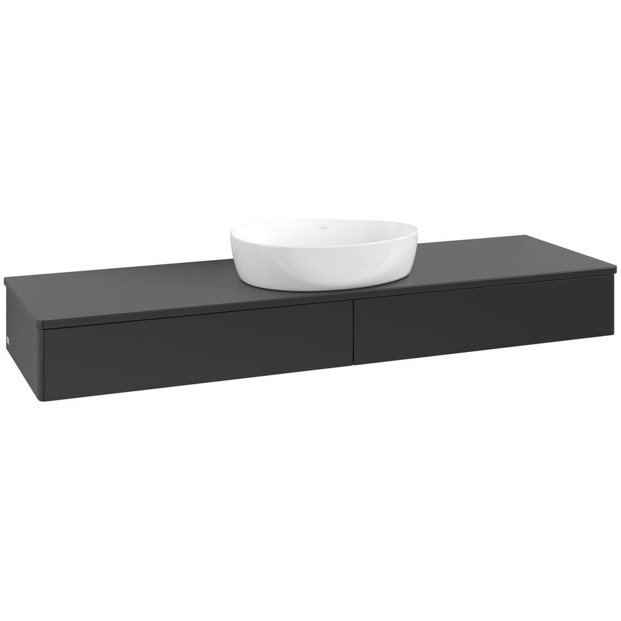 Wastafelonderkast Antao 1600x190x500mm Black Matt Lacquer K14010PD