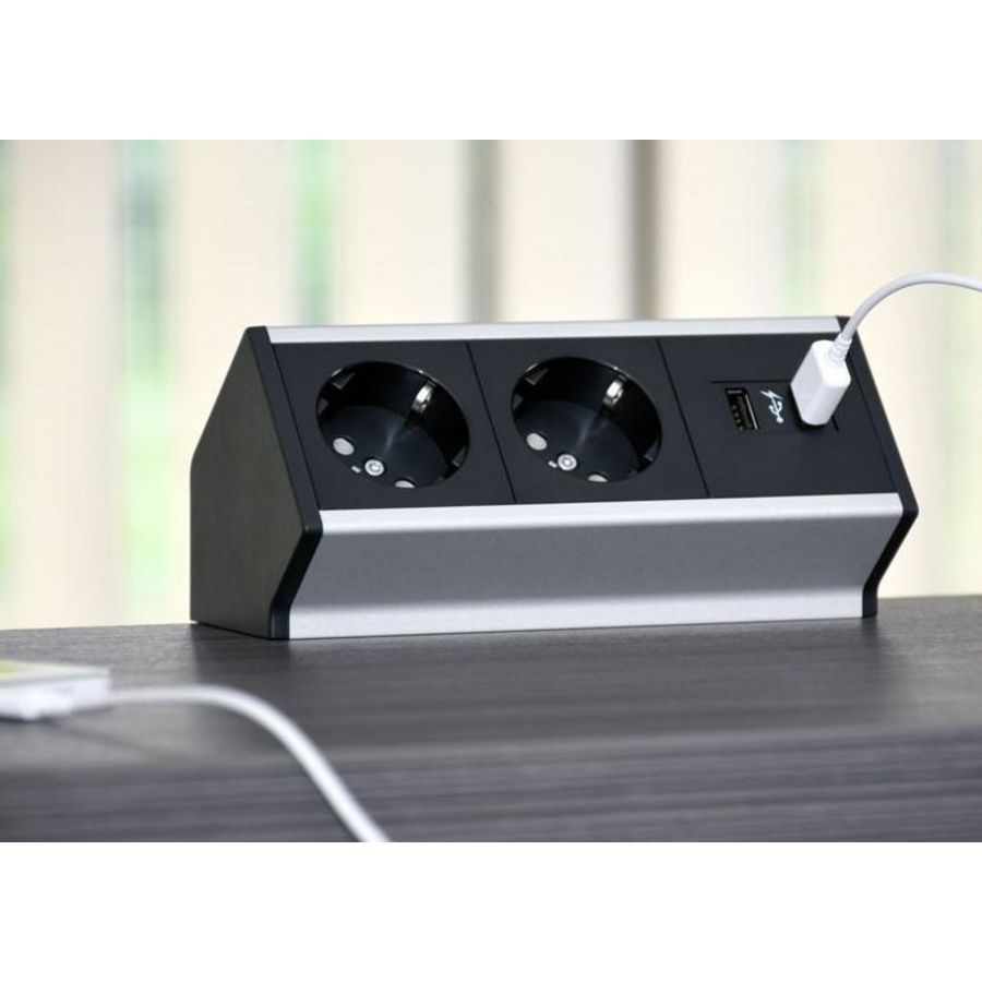 Contactdooscombinatie Netbox smart 2x230v 45° male