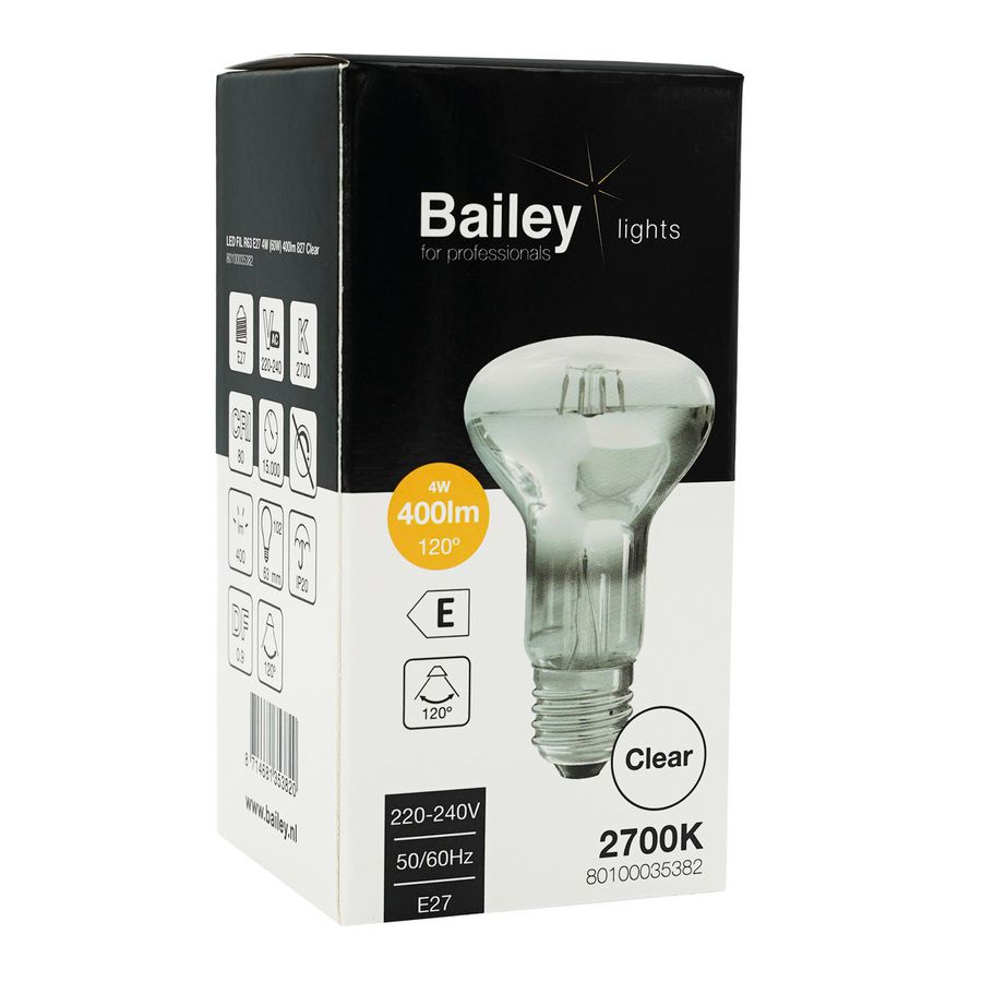 LED-lamp R63 FIL E27 4W (60W) 400lm 827 helder