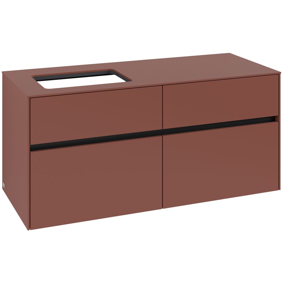 Wastafelonderkast Collaro 1200x548x500mm Wine Red C11300AH