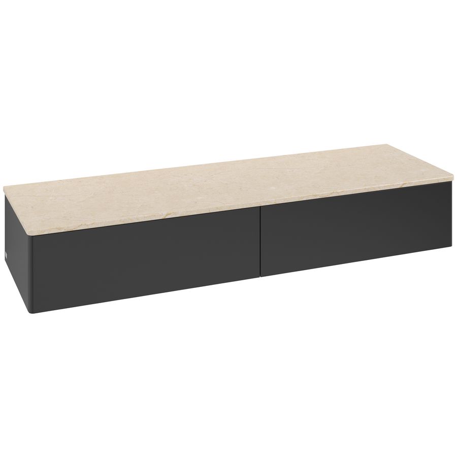 Sideboard Antao 1600x268x500mm Black Matt Lacquer K42003PD
