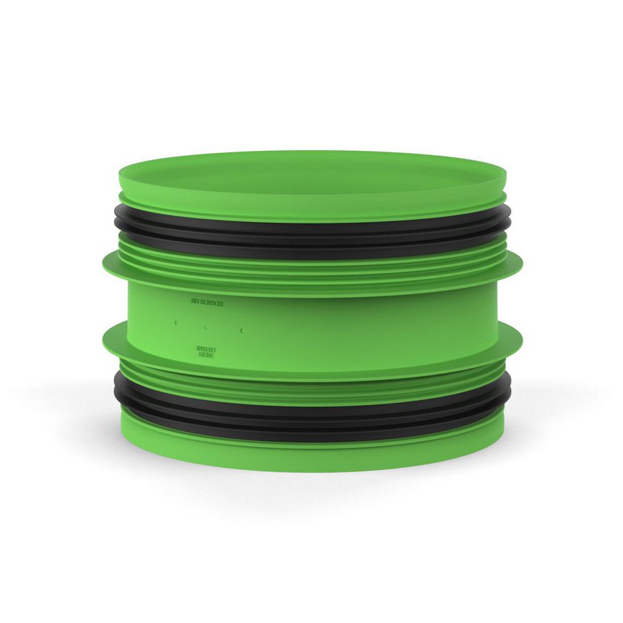 Steekverbinder / aansluitstuk PP rubber dichting Ø180-Ø180 (M/M)