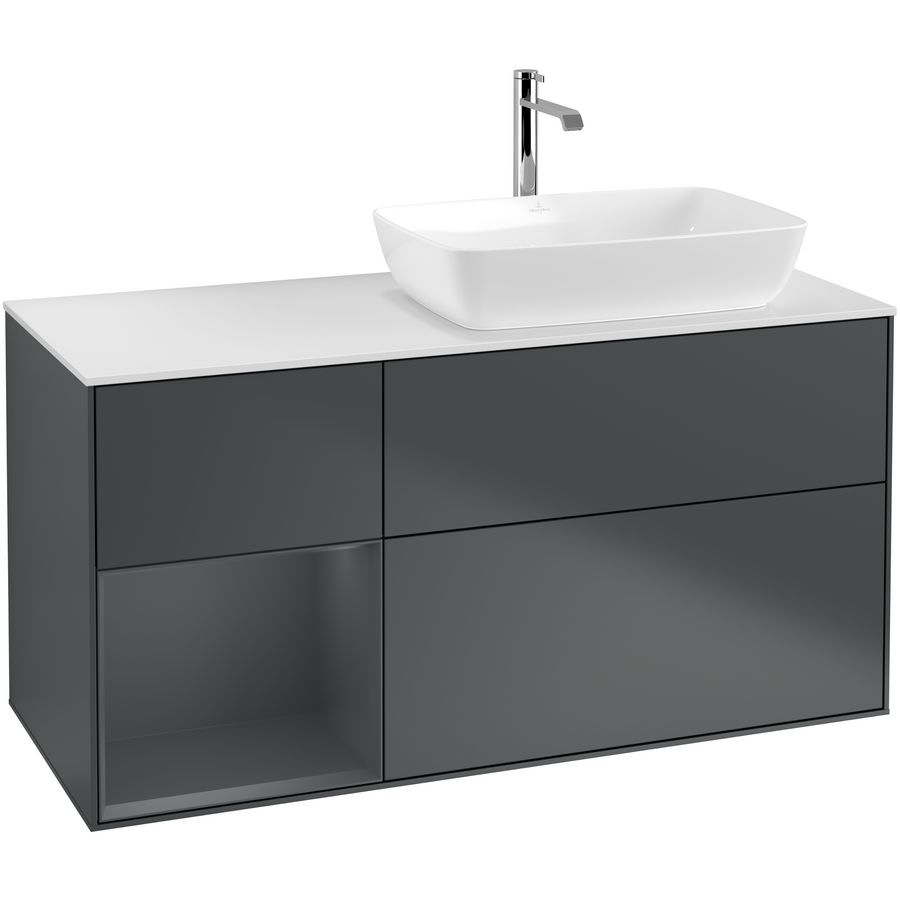 Wastafelonderkast Finion 1200x603x501mm Mid.Blue Matt Lacquer F801HGHG