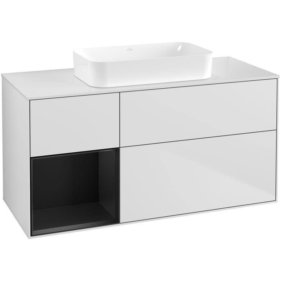 Wastafelonderkast Finion 1200x603x501mm White Matt Lacquer F701PDMT