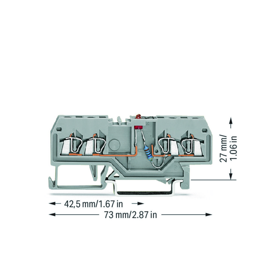 Moduleklem 4-draads LED rood grijs 279-809/281-434 VVE=100