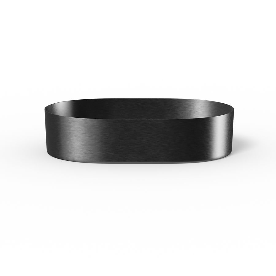 Opzetwaskom Metallic Oval 55x35x12cm brushed gun metal