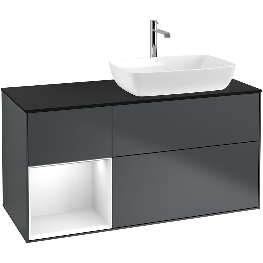 Wastafelonderkast Finion 1200x603x501mm Mid.Blue Matt Lacquer F802GFHG