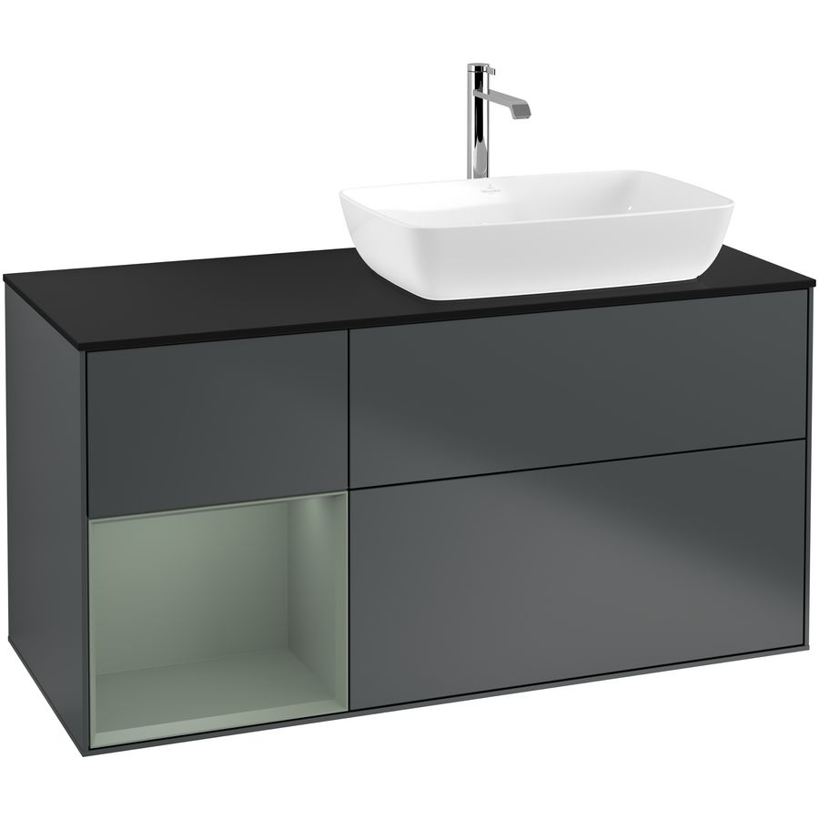 Wastafelonderkast Finion 1200x603x501mm Mid.Blue Matt Lacquer F802GMHG