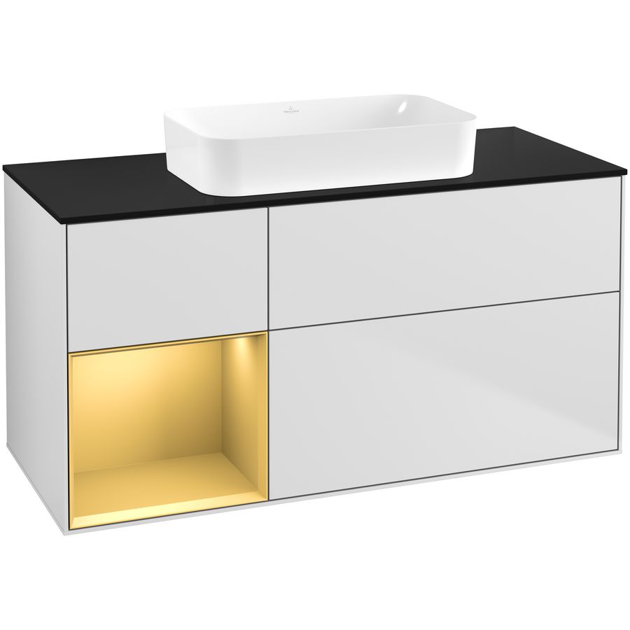 Wastafelonderkast Finion 1200x603x501mm White Matt Lacquer F702HFMT