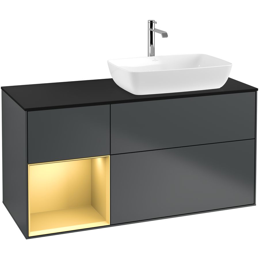 Wastafelonderkast Finion 1200x603x501mm Mid.Blue Matt Lacquer F802HFHG