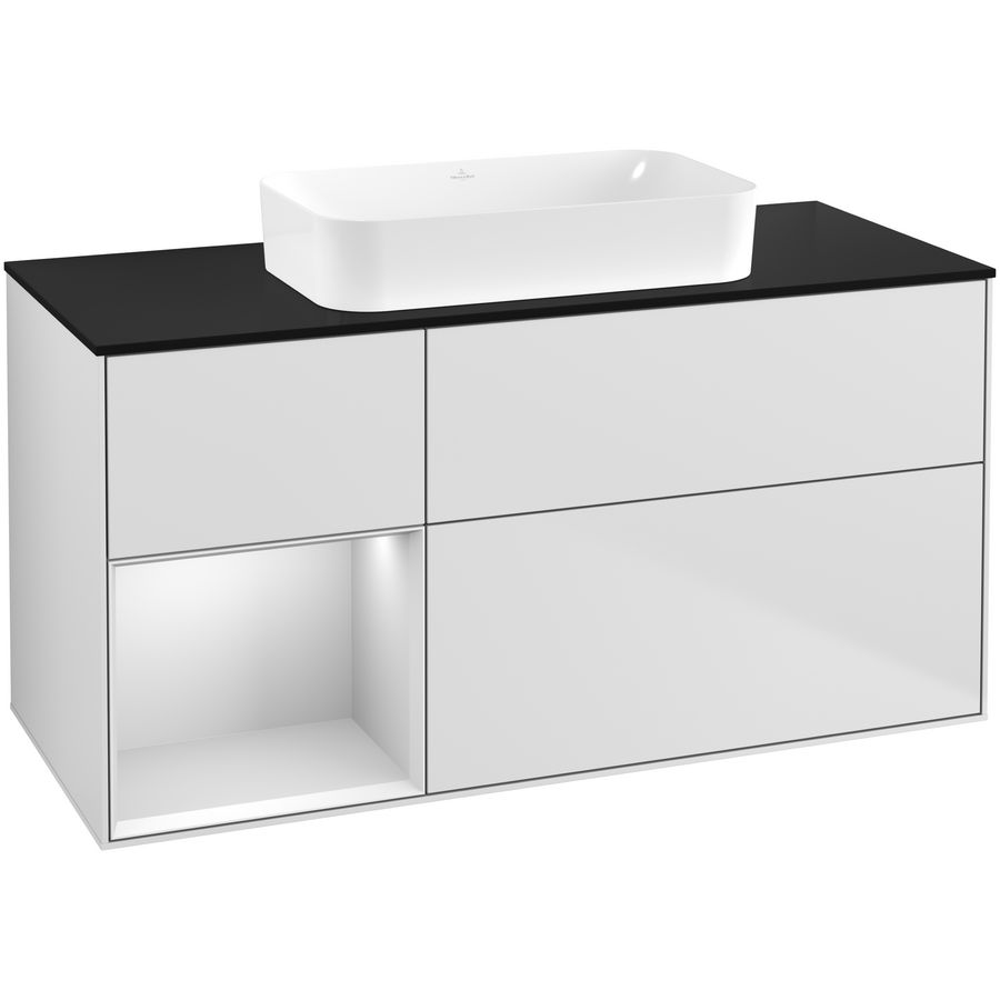 Wastafelonderkast Finion 1200x603x501mm White Matt Lacquer F702MTMT