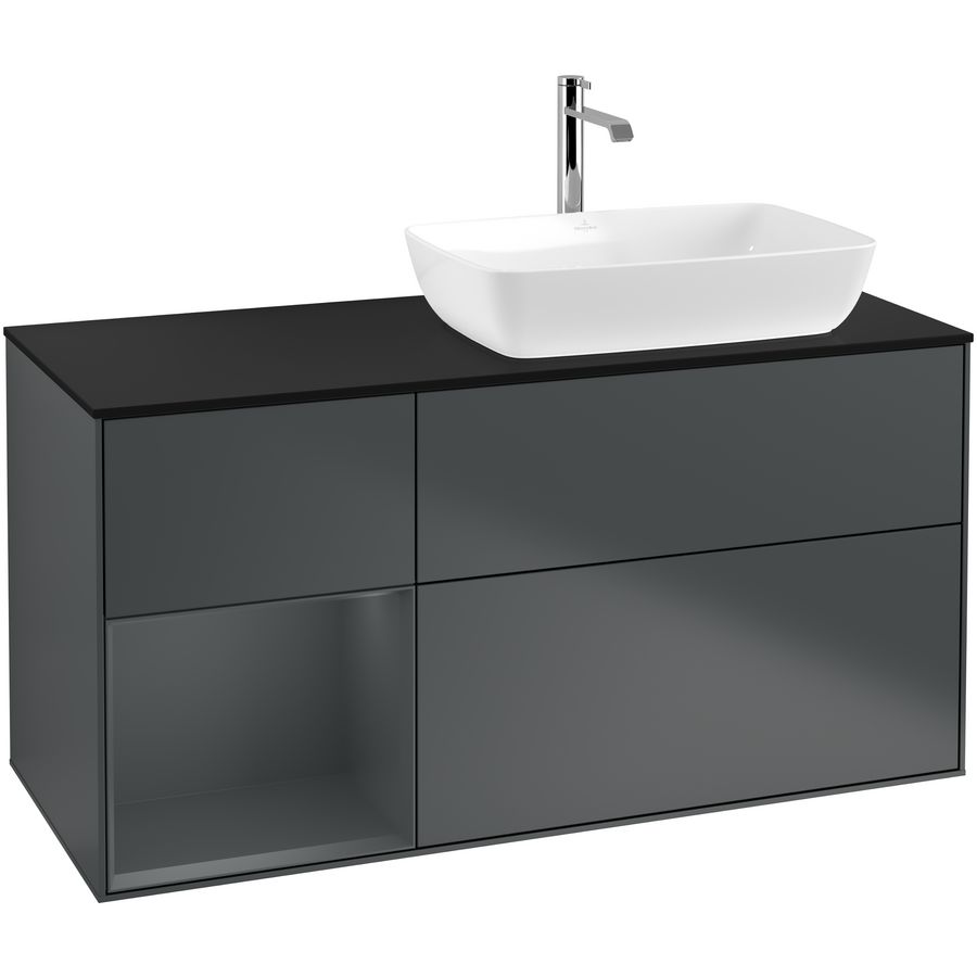 Wastafelonderkast Finion 1200x603x501mm Mid.Blue Matt Lacquer F802HGHG