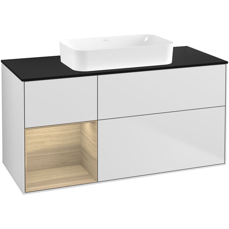 Wastafelonderkast Finion 1200x603x501mm White Matt Lacquer F702PCMT