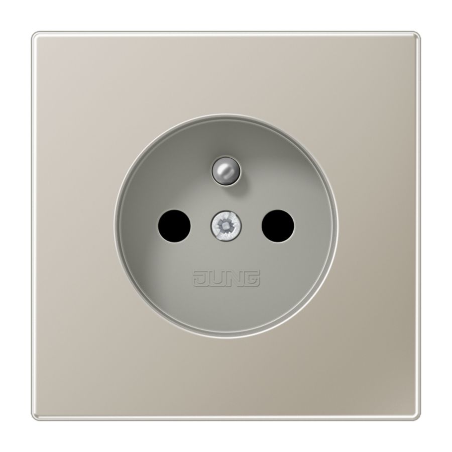 Wandcontactdoos edelstaal m.penaarde &ki.beveil. LS