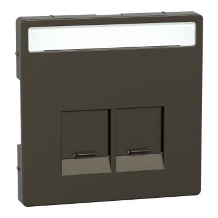 Centraalplaat RJ45 Actassi 2-voudig Venster Mocca Systeem D