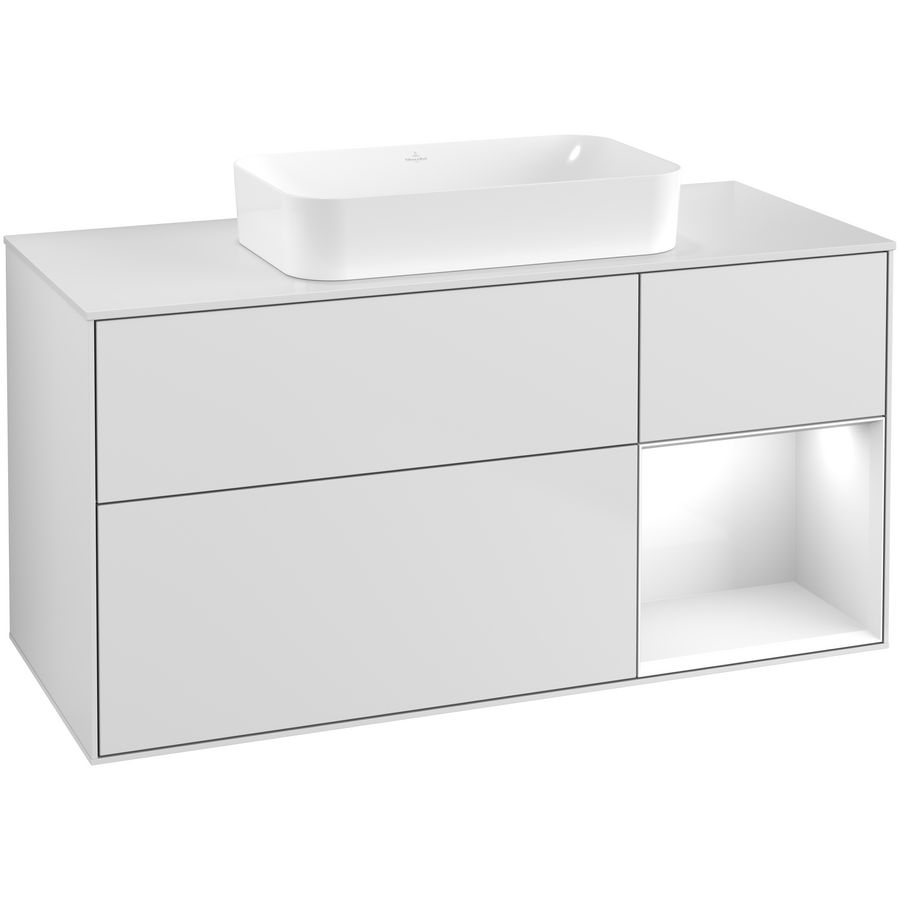Wastafelonderkast Finion 1200x603x501mm White Matt Lacquer F711GFMT