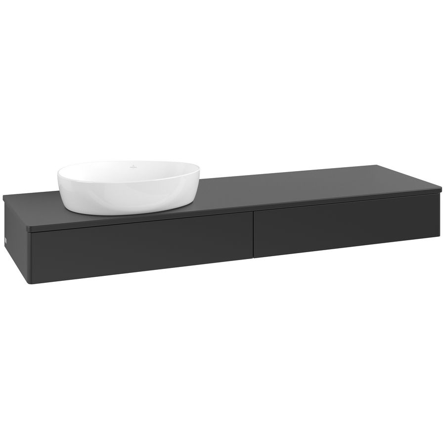 Wastafelonderkast Antao 1600x190x500mm Black Matt Lacquer K15010PD