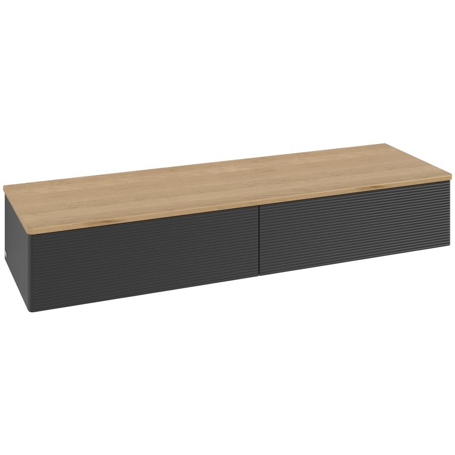Sideboard Antao 1600x268x500mm Black Matt Lacquer L42101PD