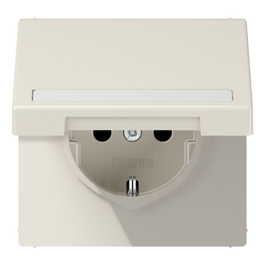 Wandcontactdoos wit klapdeksel&tekstvenster LS990