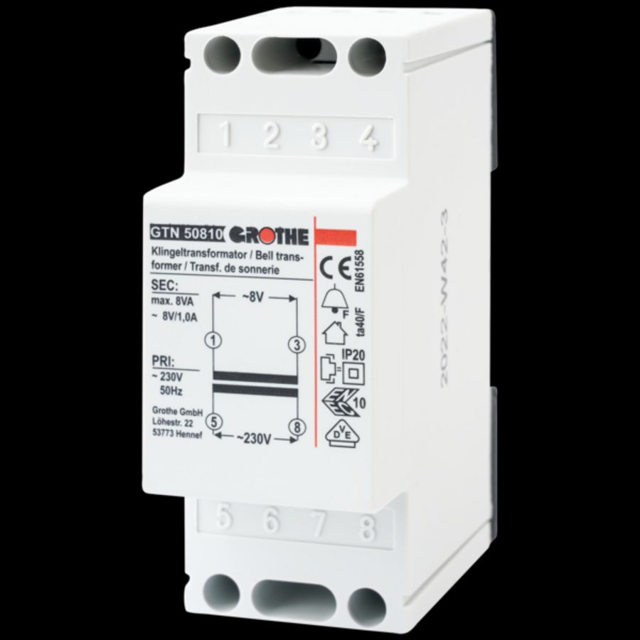 Beltrafo 8/12/24Vac v kortstondige belasting reset-functie