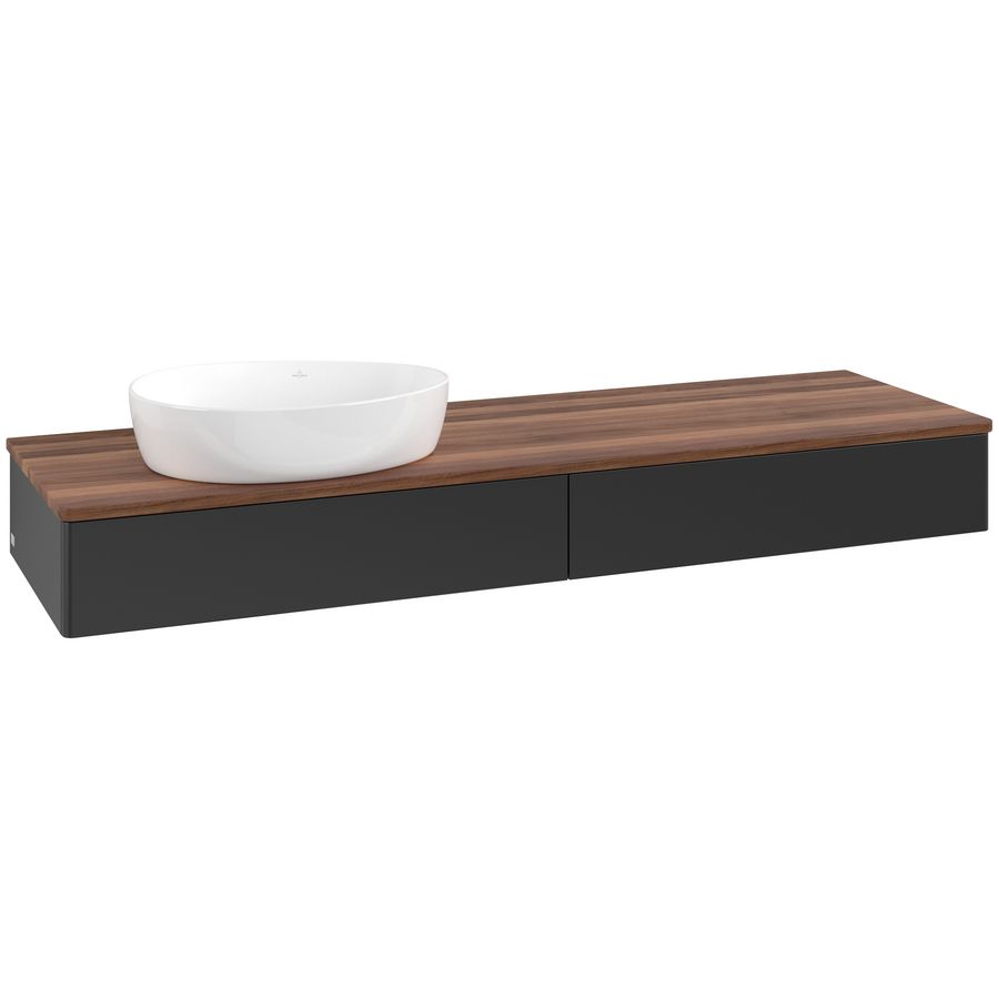 Wastafelonderkast Antao 1600x190x500mm Black Matt Lacquer K15012PD