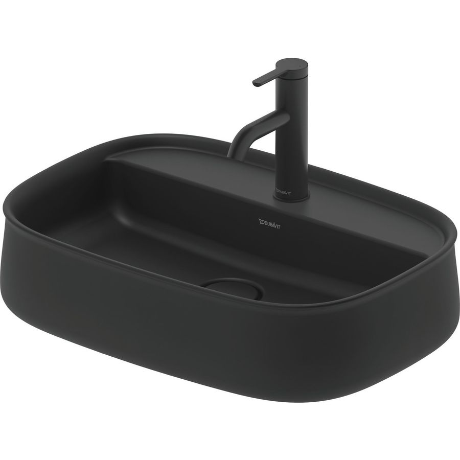 Zencha #237455 Opzetwastafel Antraciet Mat 550mm geslepen met kraangat