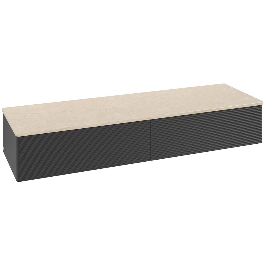 Sideboard Antao 1600x268x500mm Black Matt Lacquer L42103PD