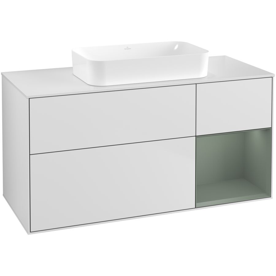 Wastafelonderkast Finion 1200x603x501mm White Matt Lacquer F711GMMT
