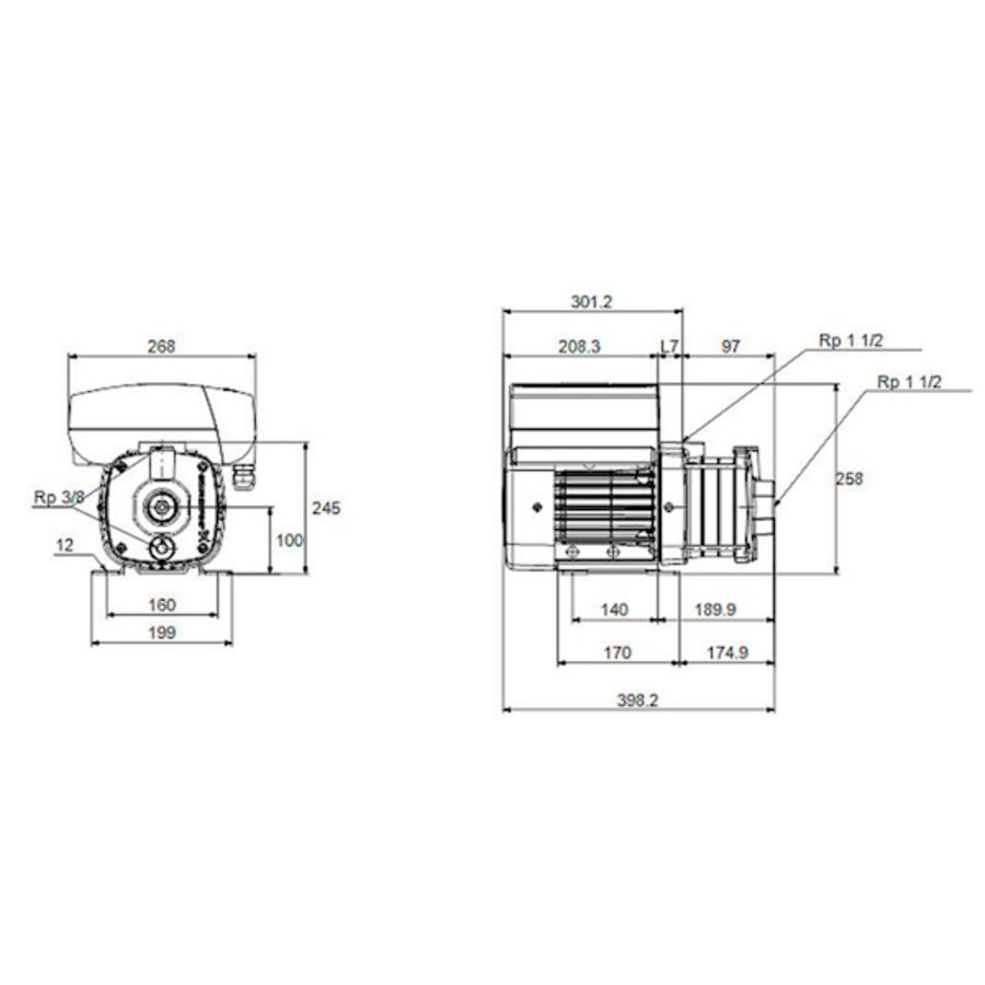 Centrifugaalpomp CME10-2 A-R-A-E-AQQE S-A-D-N 3x400V HR