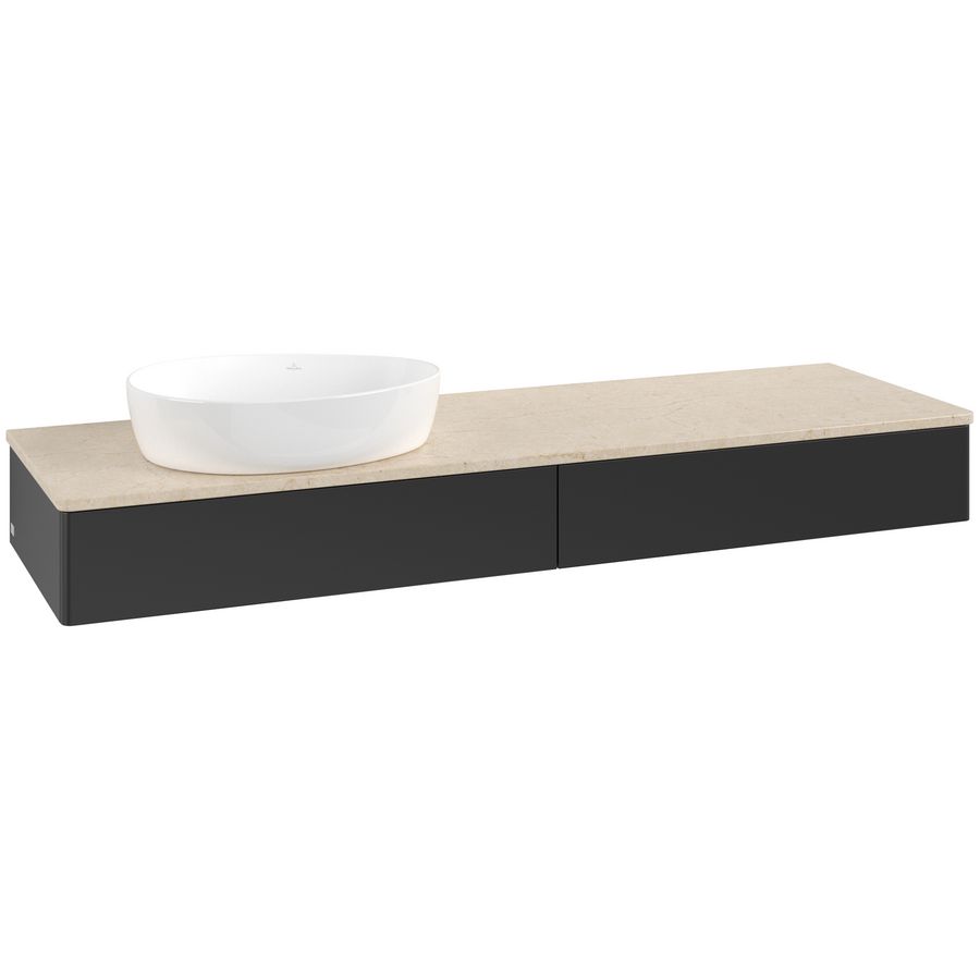 Wastafelonderkast Antao 1600x190x500mm Black Matt Lacquer K15013PD