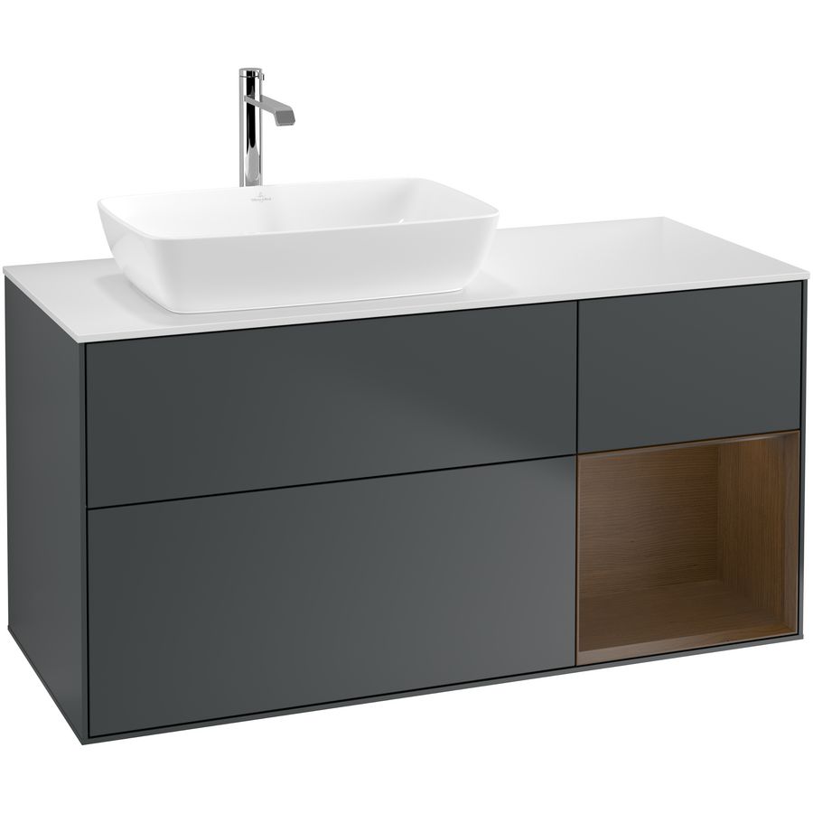 Wastafelonderkast Finion 1200x603x501mm Mid.Blue Matt Lacquer F811GNHG