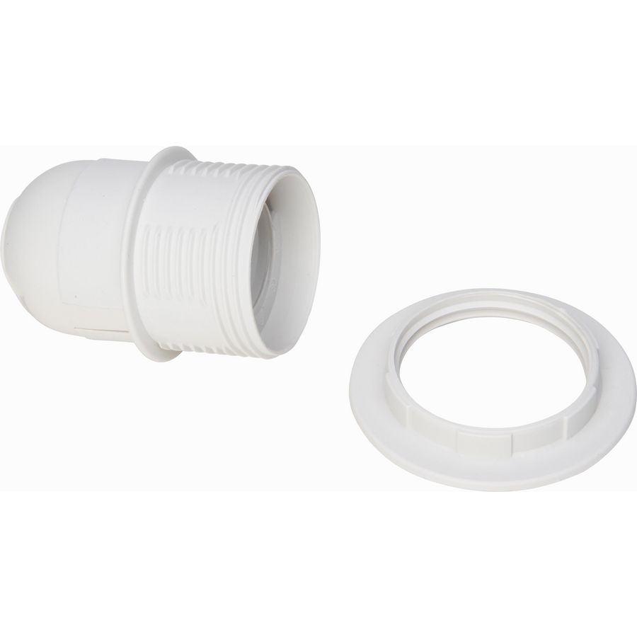 Lamphouder E27 met ring wit VVE=10