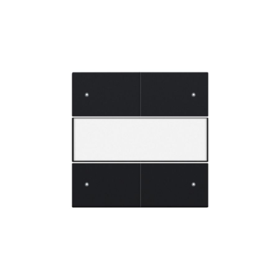 Afwerkingsset 4-voudige pot.vrij knop 24V Led/tekst black