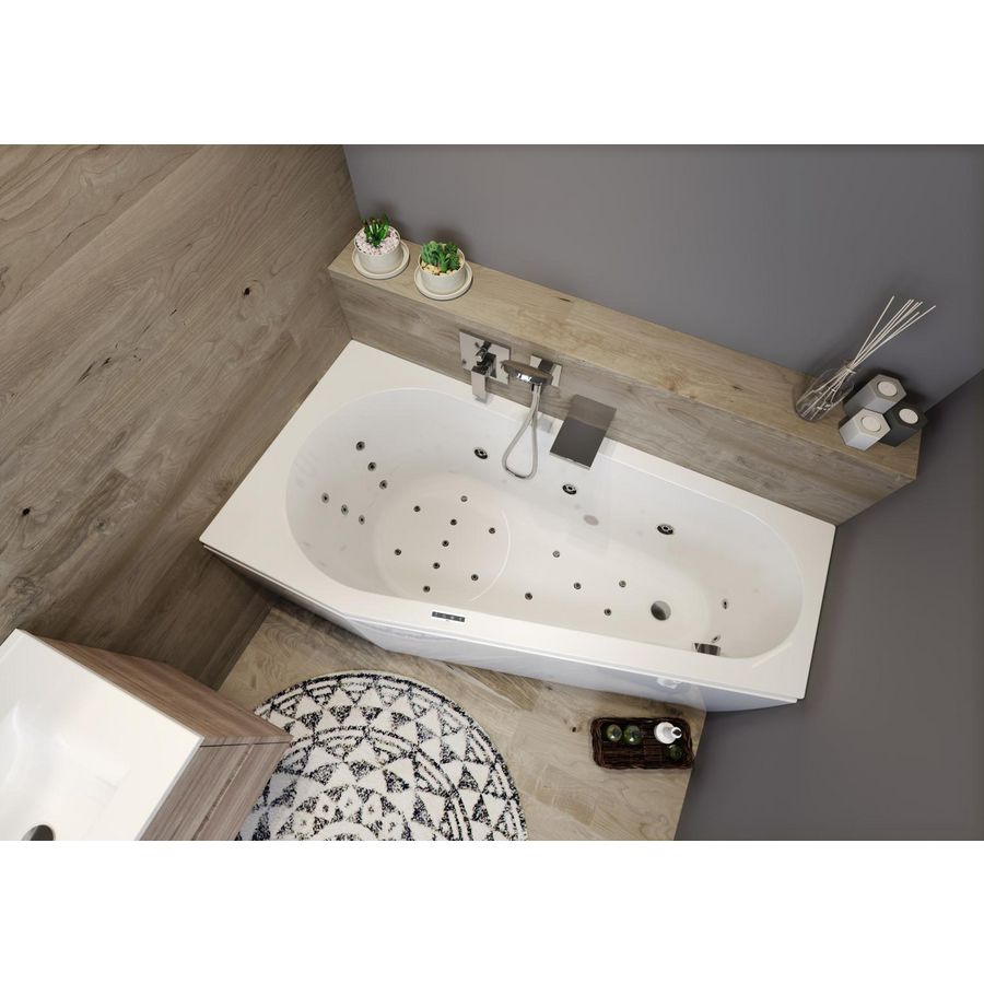 Whirlpool Delta Rihopool 160x80cm systeem JOY rechts hoogglans wit