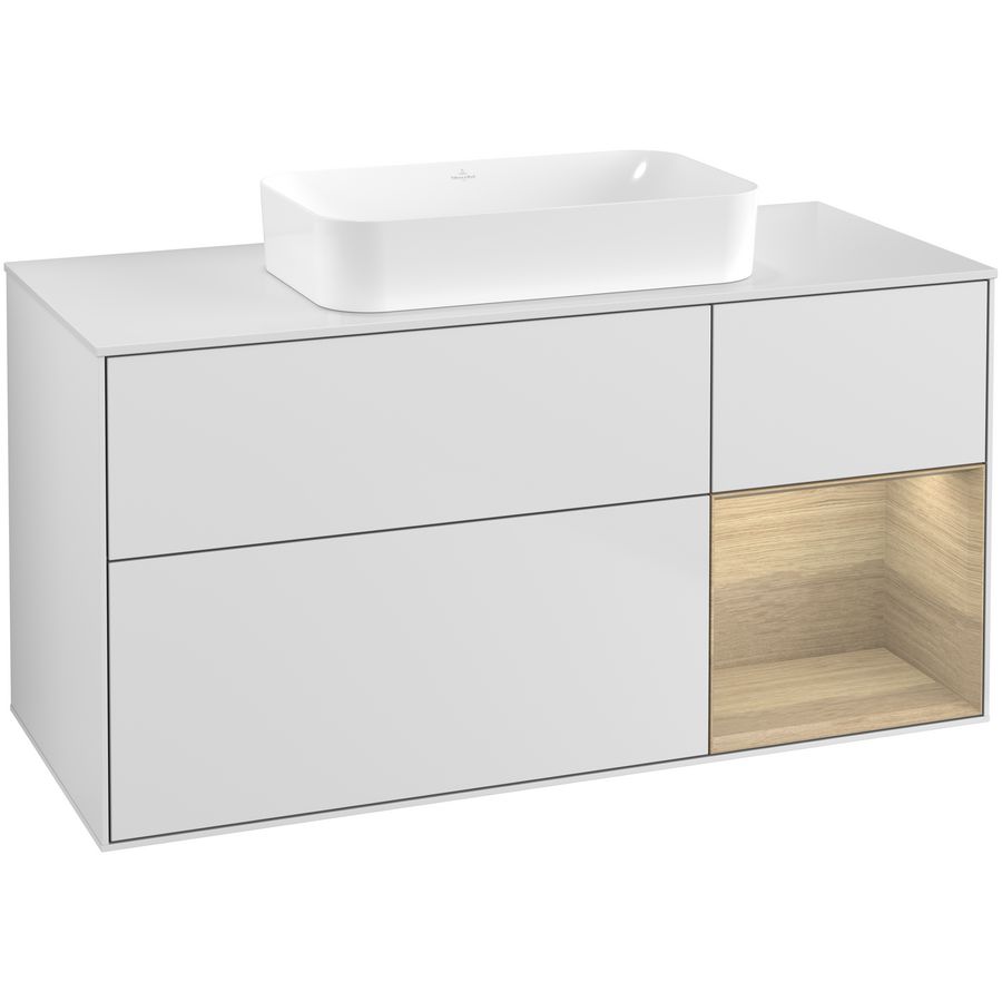 Wastafelonderkast Finion 1200x603x501mm White Matt Lacquer F711PCMT