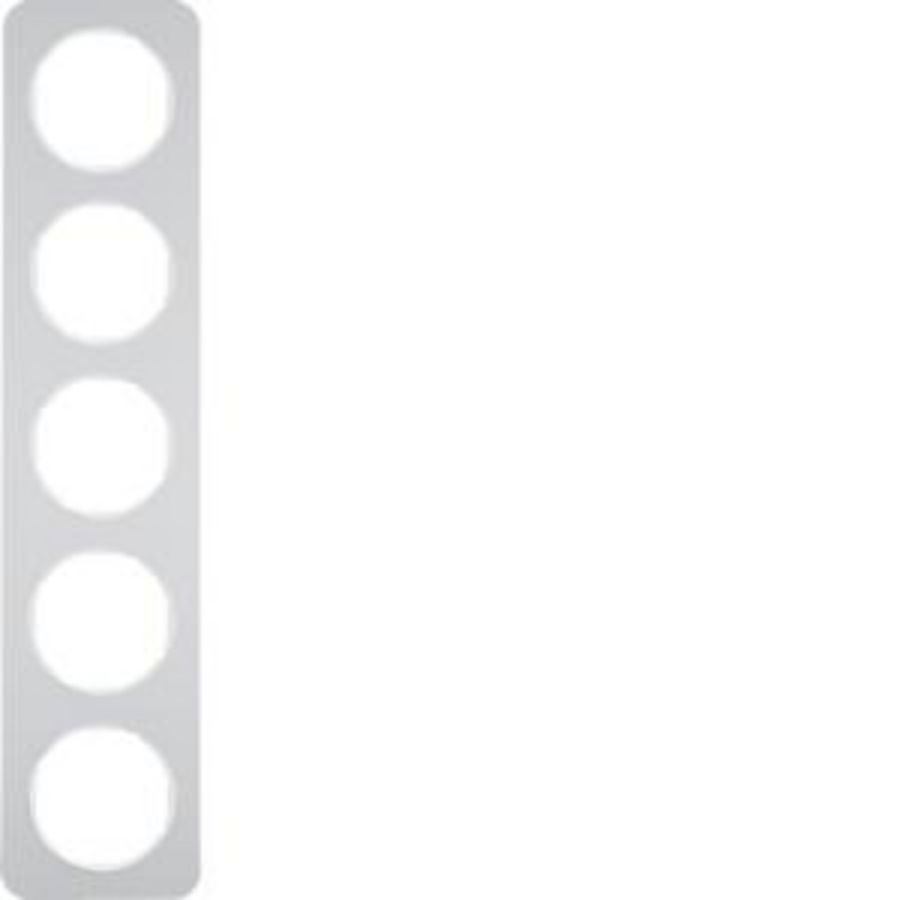Afdekraam 5-v berker R.1 aluminium/polarwit