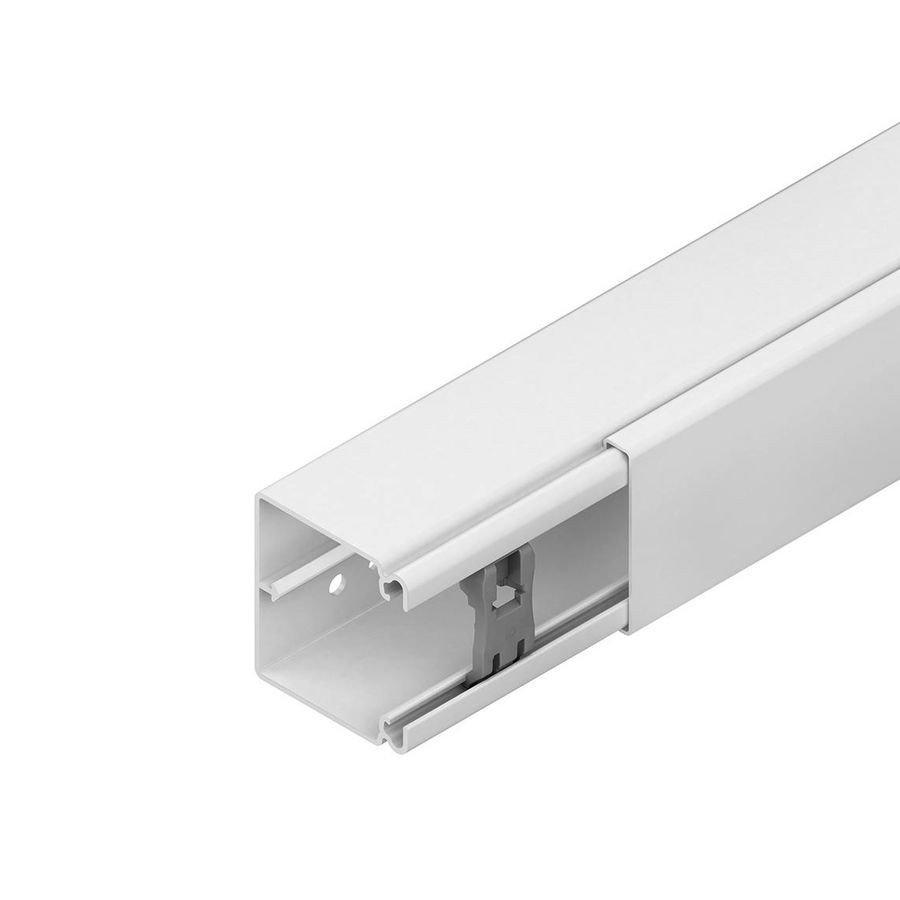Lengte a 2m. kabelkanaal + deksel HKL6060.1 62x60mm  steengrijs pvc RAL7030