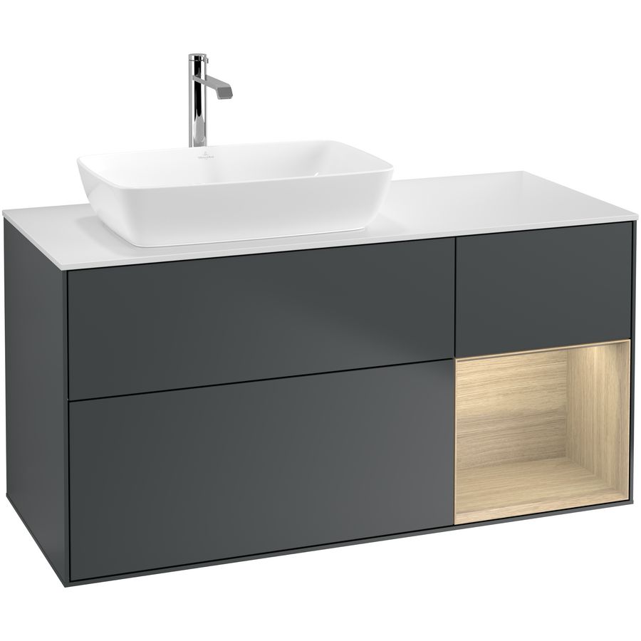 Wastafelonderkast Finion 1200x603x501mm Mid.Blue Matt Lacquer F811PCHG