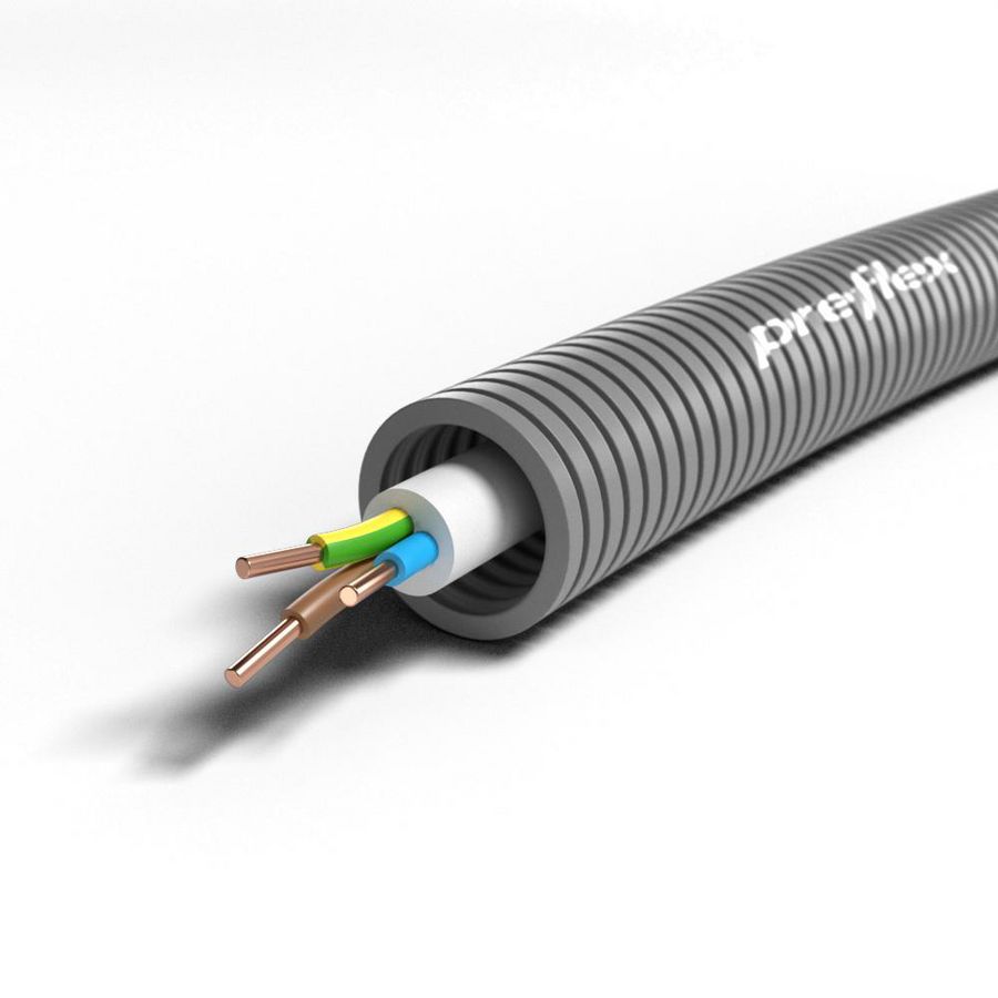 Rol a 100m. voorbedrade flexibele elektrobuis GY16 E VMVL 3G1,5