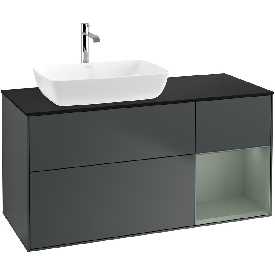 Wastafelonderkast Finion 1200x603x501mm Mid.Blue Matt Lacquer F812GMHG