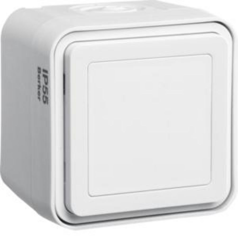 Blindplaat met behuizing berker W.1 polarwit