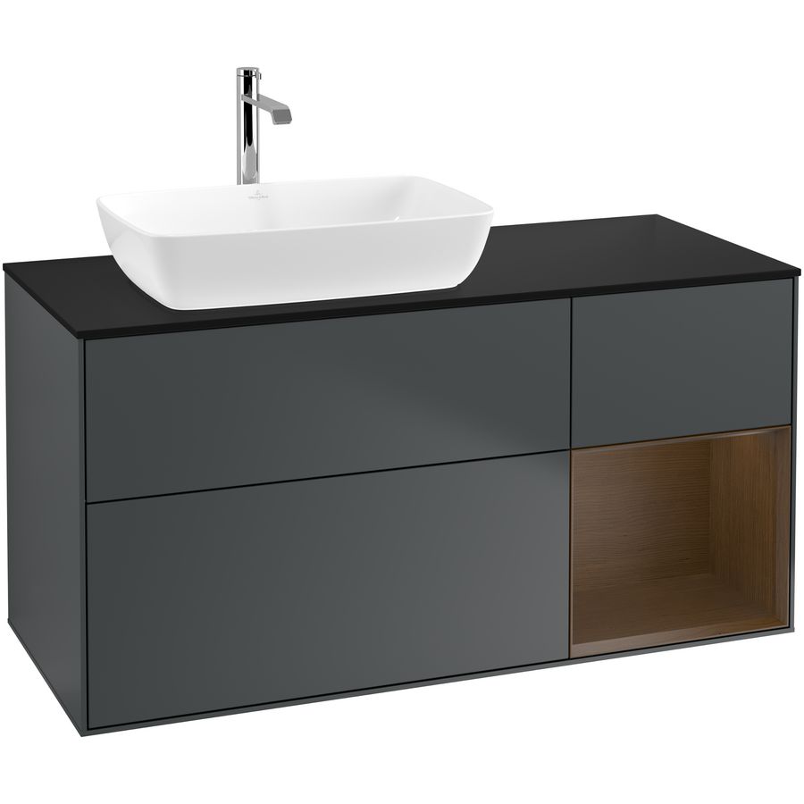 Wastafelonderkast Finion 1200x603x501mm Mid.Blue Matt Lacquer F812GNHG
