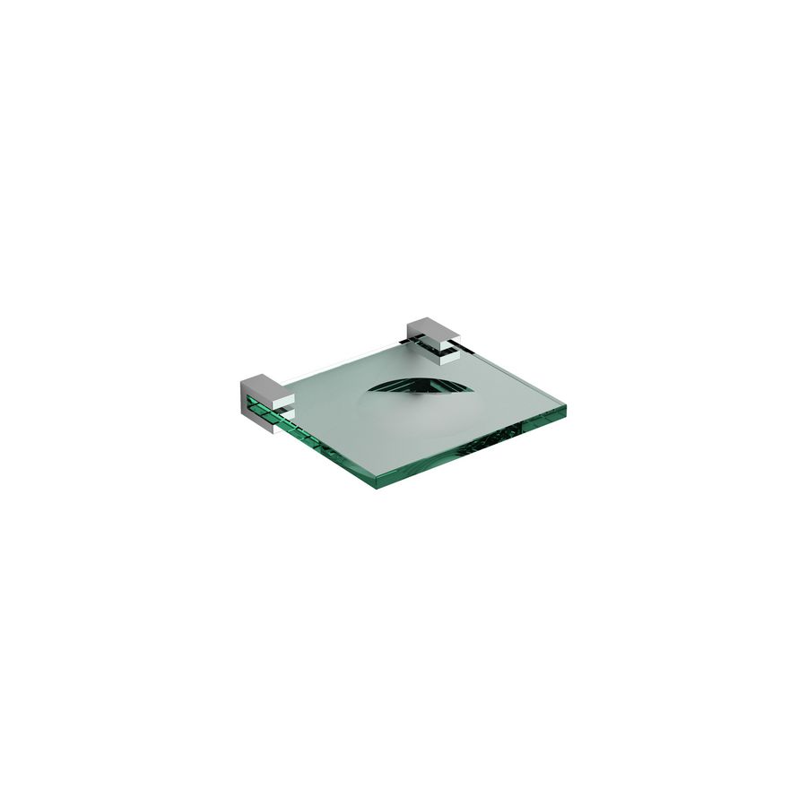 Quadria zeepschaal, chroom en helder gla