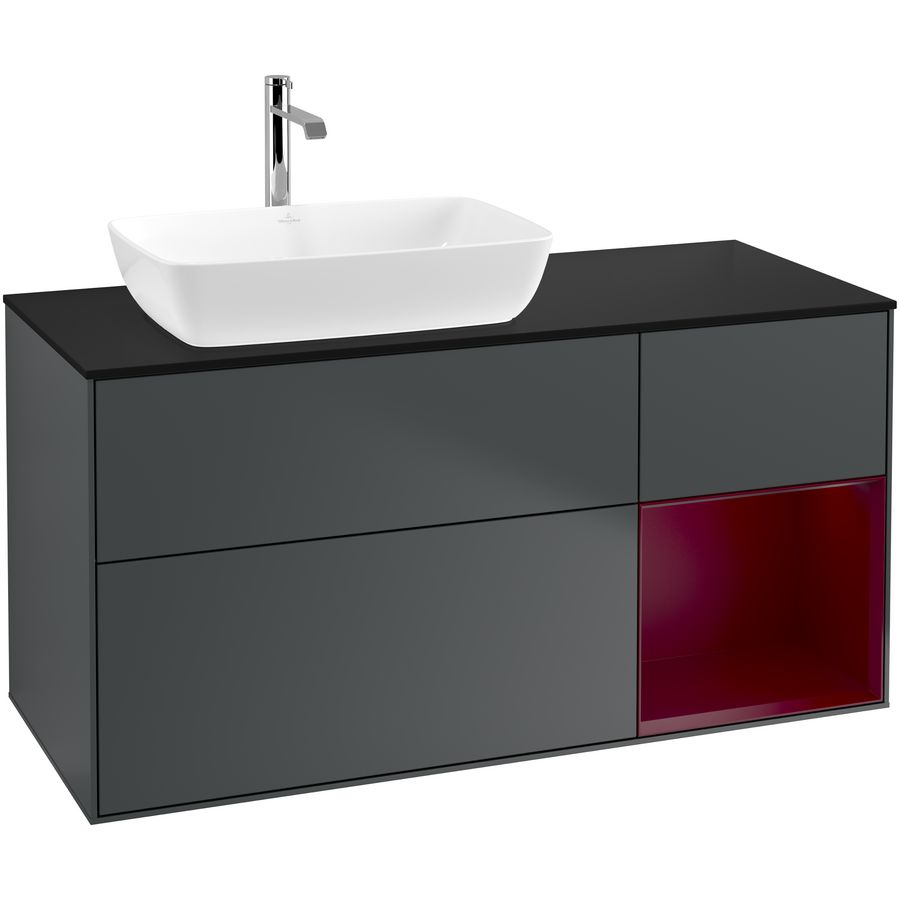 Wastafelonderkast Finion 1200x603x501mm Mid.Blue Matt Lacquer F812HBHG