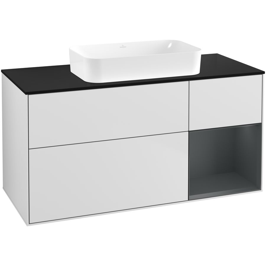 Wastafelonderkast Finion 1200x603x501mm White Matt Lacquer F712HGMT