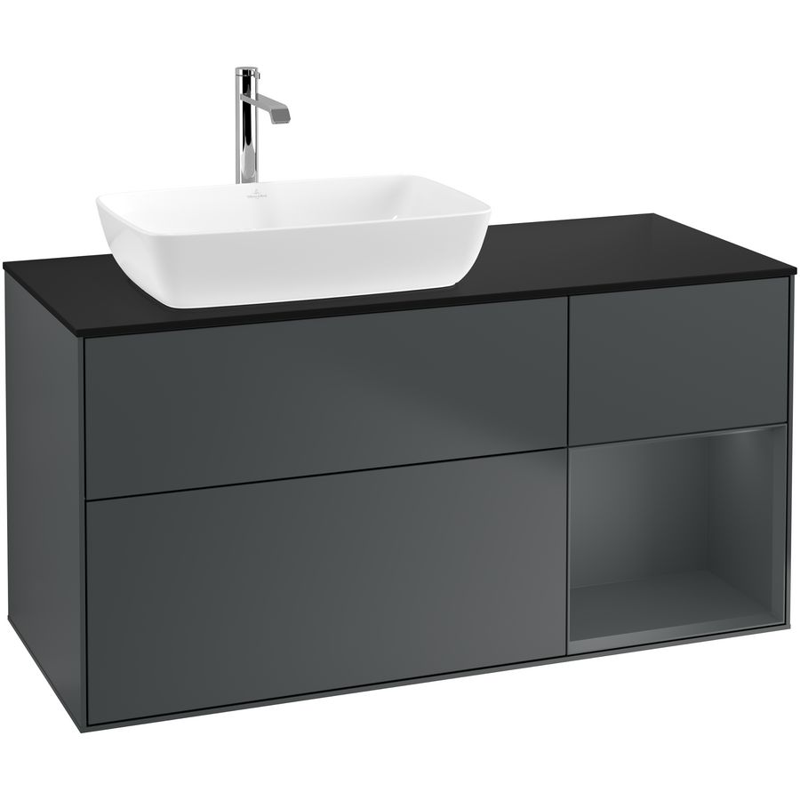 Wastafelonderkast Finion 1200x603x501mm Mid.Blue Matt Lacquer F812HGHG