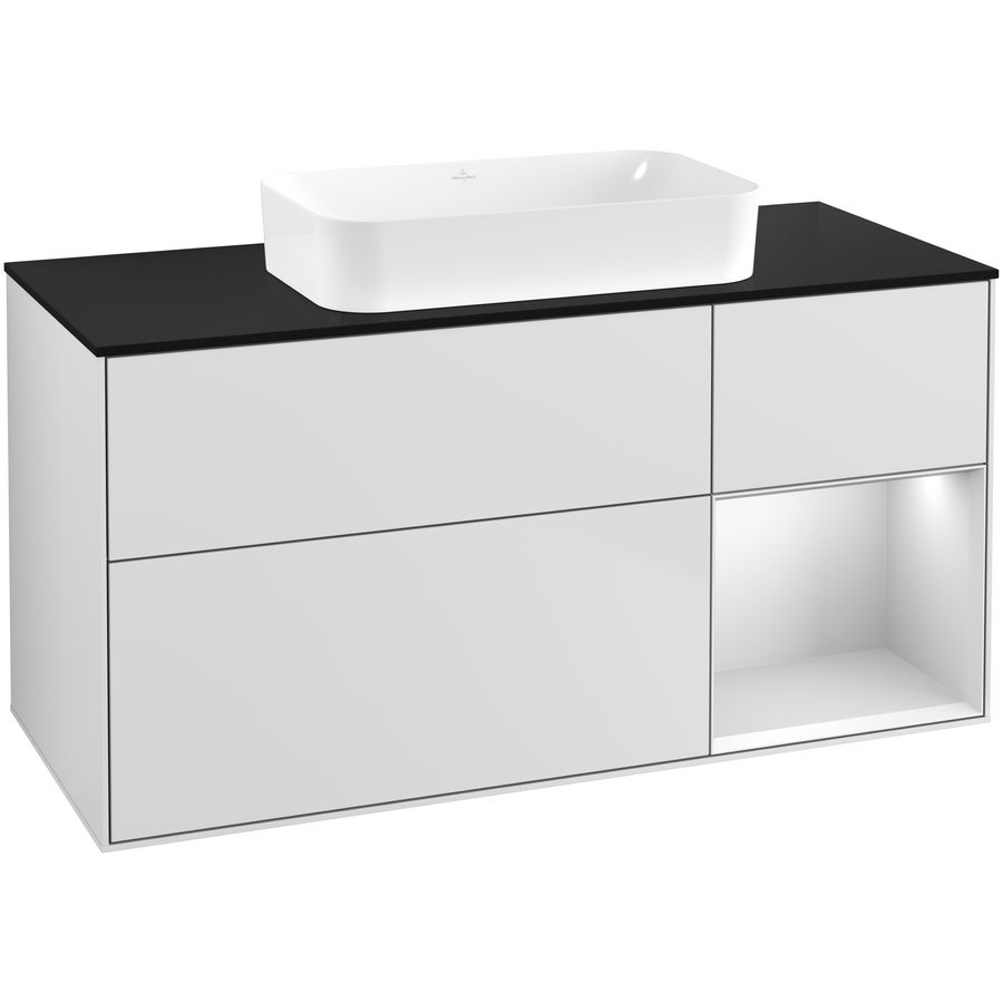 Wastafelonderkast Finion 1200x603x501mm White Matt Lacquer F712MTMT