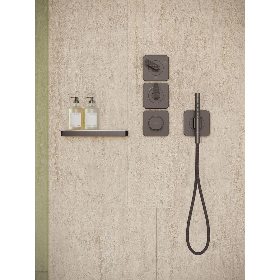 Afbouwdeel termostaat module 380/120 rozet v 3 douchefun Cubic Cut greep brushed black chrome Citterio-C