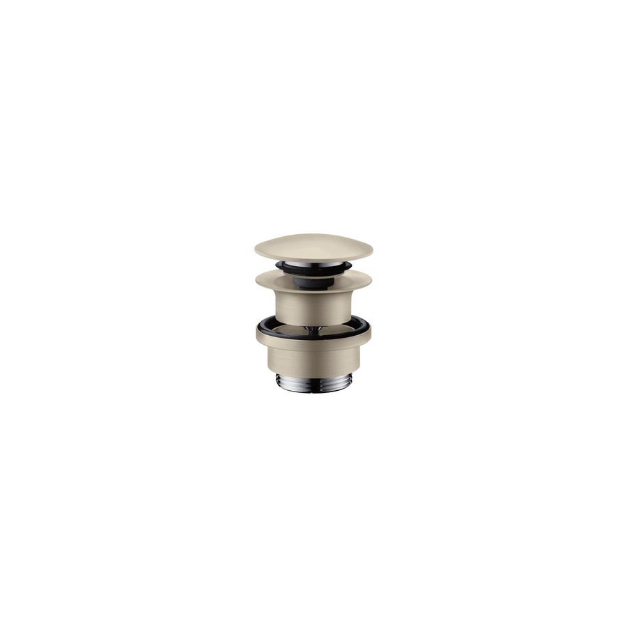 Axor afvoergarnituur PushOpen brushed nickel met overloop
